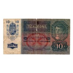   10 Korona Bankjegy 1915 Deutschösterreich felülbélyezéssel G