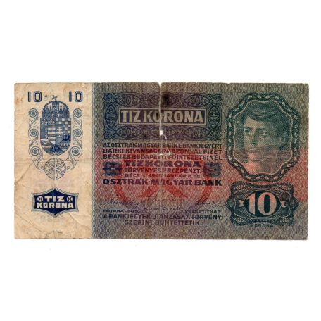 10 Korona Bankjegy 1915 Deutschösterreich felülbélyezéssel G