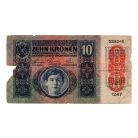 10 Korona Bankjegy 1915 Deutschösterreich felülbélyezéssel P