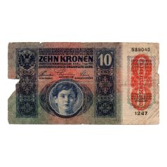   10 Korona Bankjegy 1915 Deutschösterreich felülbélyezéssel P
