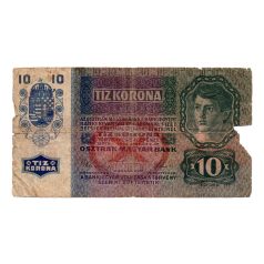   10 Korona Bankjegy 1915 Deutschösterreich felülbélyezéssel P