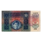 10 Korona Bankjegy 1915 Magyarország felülbélyezéssel VF