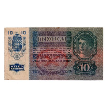10 Korona Bankjegy 1915 VF
