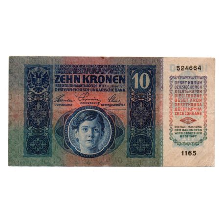 10 Korona Bankjegy 1915 VF