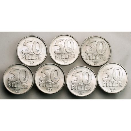 Magyar Népköztársaság aluminium 50 Fillér sor vegyes évszámok