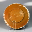 Korondi kék-fehér virágmintás fali tányér jelzett Józsa János