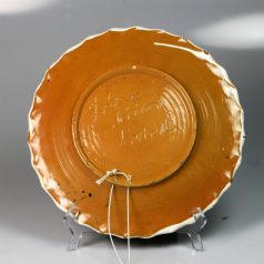   Korondi kék-fehér virágmintás fali tányér jelzett Józsa János