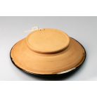 Népművészeti mázas kerámia fali tál jelzett 'BA'