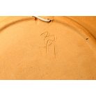 Népművészeti mázas kerámia fali tál jelzett 'BA'