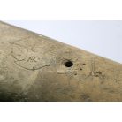 Régi antik kakasos kúpcserép koronás címeres díszítéssel