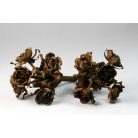 Régi antik kovácsoltvas rózsás kapudísz 