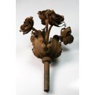 Régi antik kovácsoltvas rózsás kapudísz 