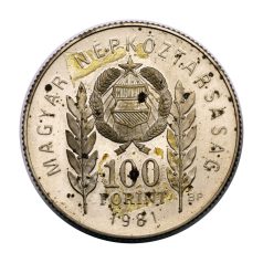1300 éves Bulgária 100 Forint 1981 Proof