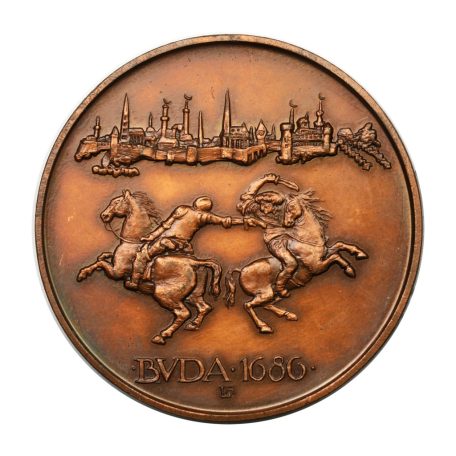MÉE XVI. Vándorgyűlés Buda visszafoglalása bronz emlékérem 1986 Budapest 