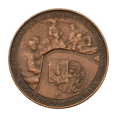 MÉE 9. Vándorgyűlés bronz emlékérem 1979 Szeged vastagveret 50 gramm