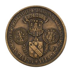   MÉE 10 éves a Mosonmagyaróvári csoport  bronz emlékérem 1984 Mosonmagyaróvár