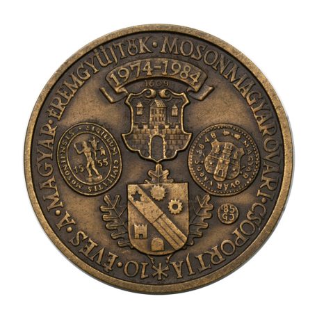 MÉE 10 éves a Mosonmagyaróvári csoport  bronz emlékérem 1984 Mosonmagyaróvár