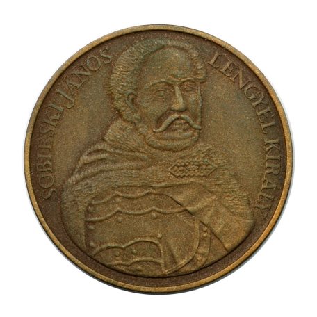 Sobieski János lengyel király -  Szécsény visszafoglalása emlékére bronz emlékérem 1983