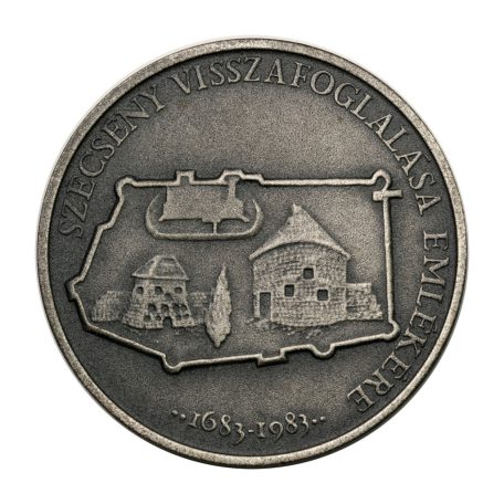 Sobieski János lengyel király -  Szécsény visszafoglalása emlékére ezüstözött bronz emlékérem 1983
