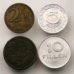   Magy Fillér váltópénzek 19. sz. - 20. sz. benne Ferenc József 1 krajcár 1883 KB
