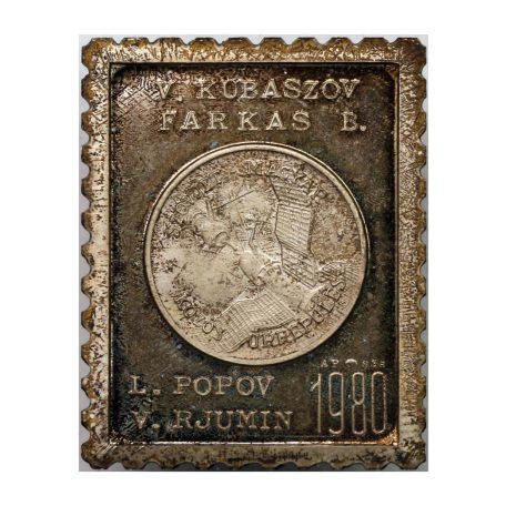 Bélyegérem Szovjet-Magyar közös űrrepülés 1980 PP  3,33g Ag835