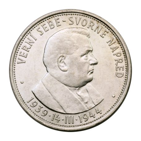 Szlovákia 50 Korona 1944 Jozef Tiso aUNC 16,5g Ag700