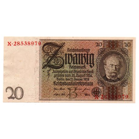 Német 20 Reichsmark Bankjegy 1929 P181