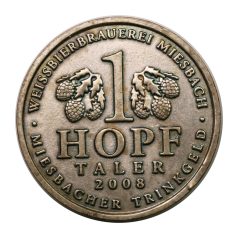   Német 1 Hopftaler 2008  Weissbierbrauerei Miesbach Hopf - Miesbachi sör zseton italpénz