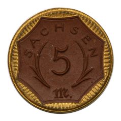   Német Birodalom Szászország Meiseni porcelán 5 Mákra 1921