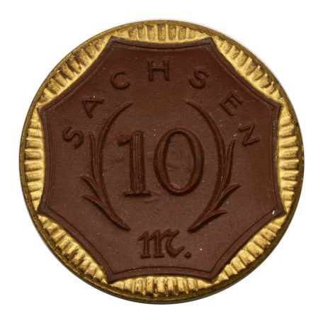 Német Birodalom Szászország Meiseni porcelán 10 Mákra 1921