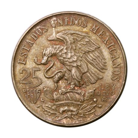 Mexikó 25 Peso 1968 XIX. Nyári Olimpiai Játékok gVF 22,37g Ag720