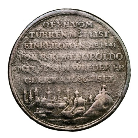 Buda visszafoglalása 1686 emlékérem XIX. századi öntvény