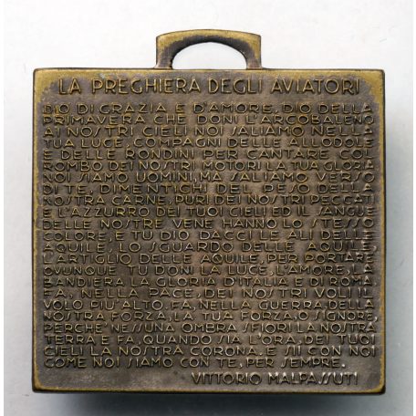 II. Világháborús Olasz Patrióta medál A pilóták imája 1935-1940 Vittorio Malpassuti