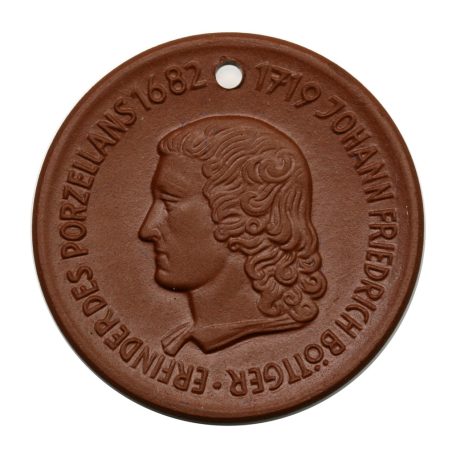 Johann Friedrich Böttger német Meisseni porcelán emlékérem