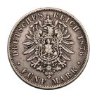 Bajor II. Lajos 5 Márka 1876 D 27,49g Ag900