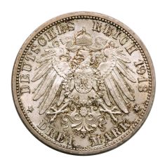 Poroszország II. Vilmos  3 Márka 1913 A 16,65g Ag900