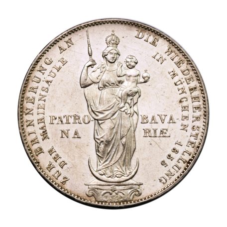 Bajor II. Miksa Dupla Gulden 1855 EF 21,14g Ag900