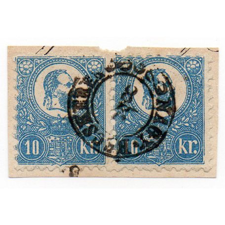 1871-es Kőnyomatos 10 Krajcár pár levéldarabon