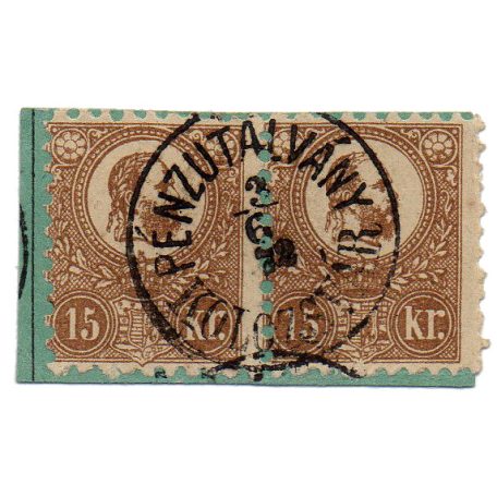 1871-es Kőnyomatos 15 Krajcár pár pénzutalvány darabon