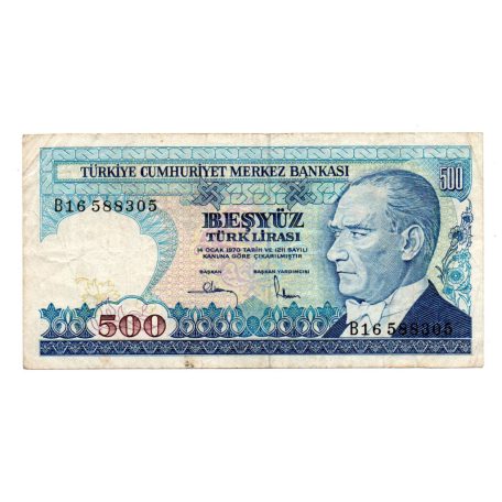Törökország 500 Lira Bankjegy 1983 P195