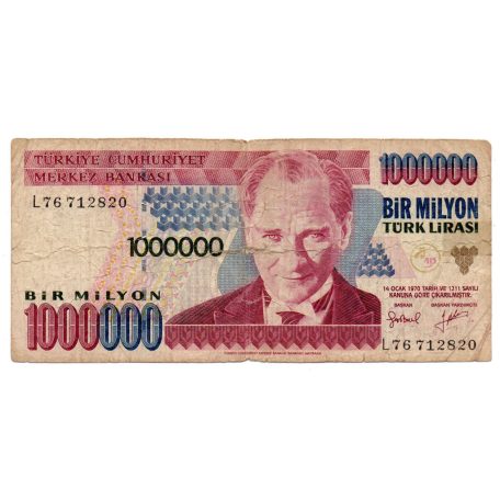 Törökország 1000000 Lira Bankjegy 1995 P209b