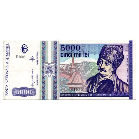 Románia 5000 Lei Bankjegy 1993 P104a
