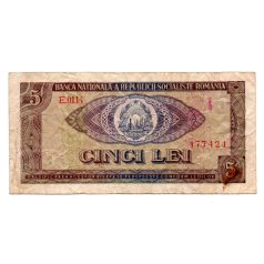 Románia 5 Lei Bankjegy 1966 P93a