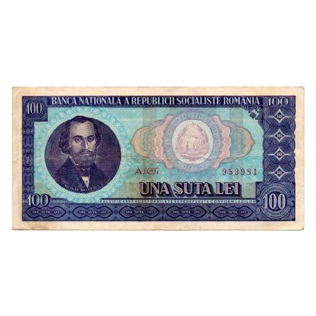 Románia 100 Lei Bankjegy 1966 P97a
