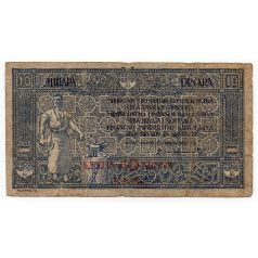   Jugoszlávia 10 Dinár 40 Korona bélyegzéssel Bankjegy 1919 P17