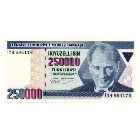 Törökország 250000 Líra Bankjegy 1970-1998 P211