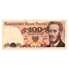 Lengyelország 100 Zloty Bankjegy 1976 P143b L146aa