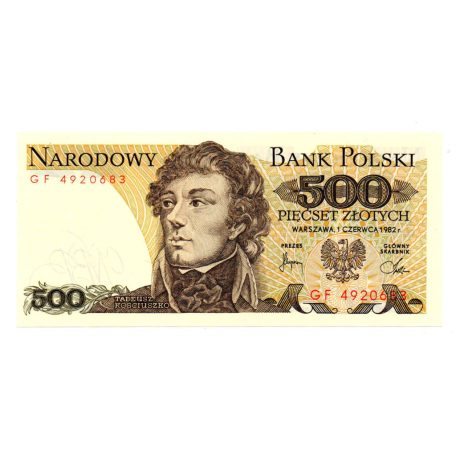 Lengyelország 500 Zloty Bankjegy 1982 P145d L161b