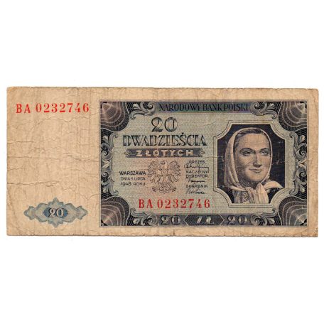 Lengyelország 20 Zloty Bankjegy 1948 P137a M137b BA sorozat