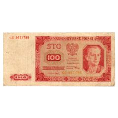   Lengyelország 100 Zloty Bankjegy 1948 P139b M139e keret nélkül
